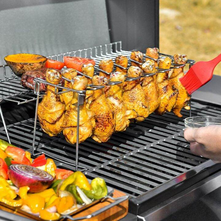 chicken-leg-wing-grill-rack-oven-roaster-stand-bbq-chicken-drumsticks-holder-2pcs