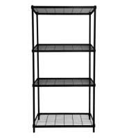 Shelf multipurpose 4-tier support weight 70 kg./layer,size 90x45x160 cm.- Black