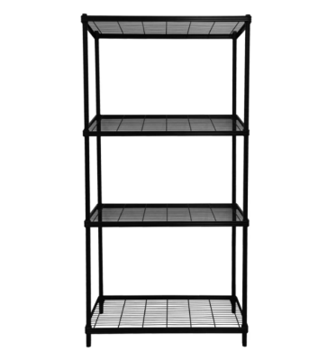 Shelf multipurpose 4-tier support weight 70 kg./layer,size 90x45x160 cm.- Black