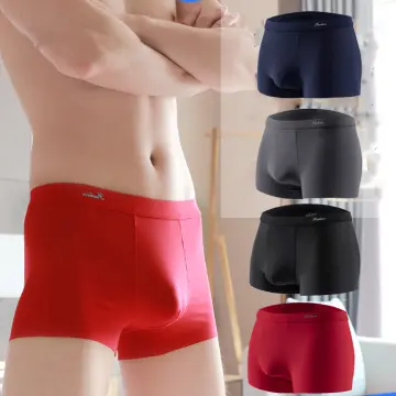 Cheap Men's Solid Boxers Underwear Ice Silk Seamless Underpant Sexy Sense  Thin Breathable Panties