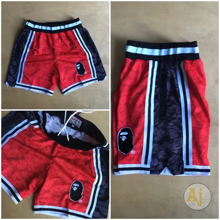 air cool retro jersey shorts bape x bulls lakers hardwood basketball
