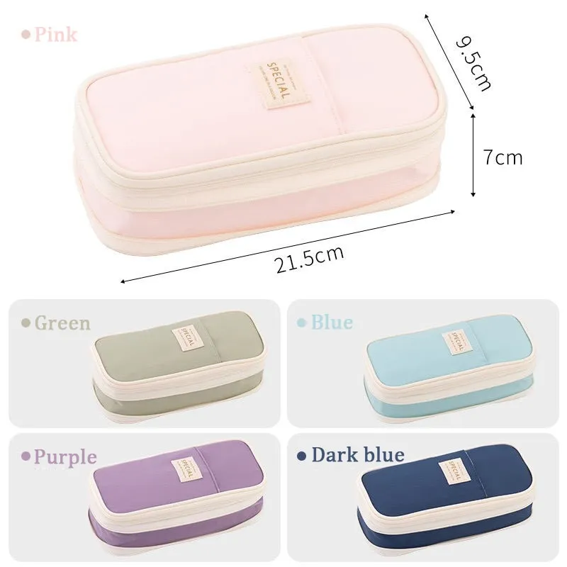 Kawaii Purple Pencil Cases Large Capacity Pen Bag Pouch Holder Box