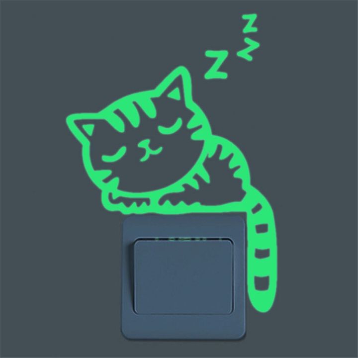 sale-nancarenko1977-น่ารักส่องสว่างสวิทช์สติ๊กเกอร์สร้างสรรค์ลูกแมวแมวส่องสว่าง-noctilucent-สวิทช์สวิทช์ผนังสติกเกอร์ห้องเด็กห้องนอนผนังตกแต่งบ้าน