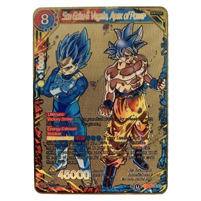 การ์ดดราก้อนบอลสีทองลายการ์ตูน Super Saiyan Son Goku Vegeta การ์ดโลหะการ์ดของเล่นลึกลับชุดสะสมของเล่นคลาสสิกเกมไพ่บัตรสะสม