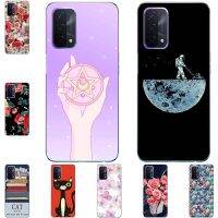 ❀♘ I am alone Phone Case For OPPO A93 5G A94 4G 5G A95 5G 2021 Bags Fashion Luxury Color Cartoon Printed Paint Mobile