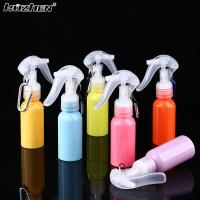 60ML Transparent Plastic Trigger Spray Bottles With Carabiner Hook Travel Portable Refillable Container Makeup Moisture Atomizer Travel Size Bottles C