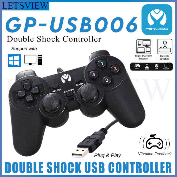 Letsview MIKUSO GPUSB006 USB Analog Gamepad Joystick Double Shock
