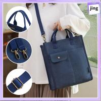 JING สีบริสุทธิ์ กระเป๋าแบบสะพายไหล่ กระเป๋าหลายช่อง จุได้มาก กระเป๋า Crossbody ความสะดวกสบาย ผ้าใบแคนวาส กระเป๋าถือผ้าใบแคนวาส ทำงานได้อย่างยอดเยี่ยม