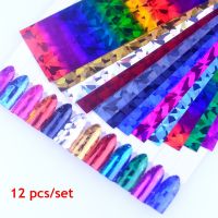 TEEQDFA 12Pcs/set Starry Sky DIY Manicure Transfer Decal Snowflake Nail Stickers Nail Foils