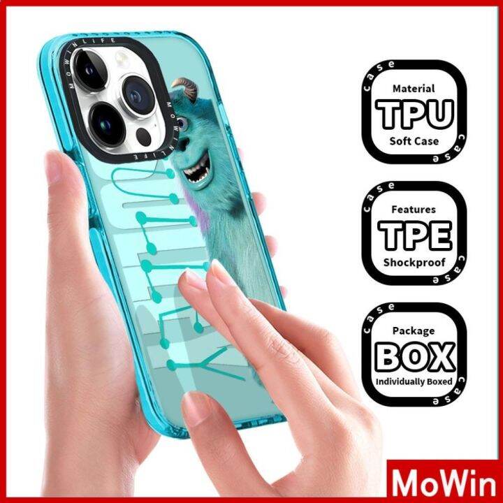 mowin-เข้ากันได้สำหรับ-เคสไอโฟน-เคสไอโฟน11-เคส-iphone-11-เคสนิ่มเคสใสหนากันกระแทกกรอบป้องกันกล้องสีฟ้าการ์ตูนสัตว์ประหลาดเข้ากันได้กับ-iphone-13-pro-max-12-pro-max-11-xr-xs-7-8plus