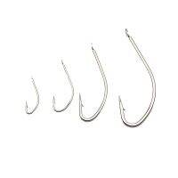 ▼ Rompin 100 Pcs. Lot Long Shank Barbed Fish Hook High Carbon Fishing Hooks Carp Flattened Handle 1-10 White Fox