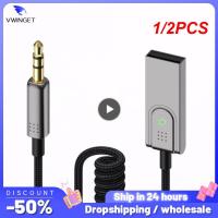 1/2PCS Wireless Adapter Aux Audio Cable สําหรับรถยนต์ USB 3.5mm Jacks ตัวรับ ลําโพงเพลง Dongle Handfree