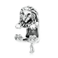 BISAER Retro Animals Charms 925 Sterling Silver Chinese Dragon Charms Lion Cheetah Bead 925 Silver Jewelry Making 2021 EFC554