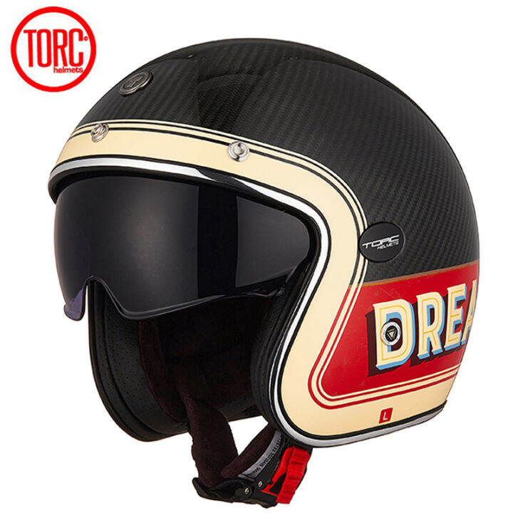 Torc Carbon Fiber Motorcycle Riding Helmet Motorbike Racing Open Face Helmets Moto Casco 2413