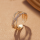 JYJ001 แหวนแฟชั่นสไตล์เกาหลีเครื่องประดับแฟชั่นสตรีแหวนคริสตัลเพชรปรับขนาดแหวนของขวัญปาร์ตี้