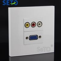 SeTo 86 Type Single Port RCA AV Audio + VGA Panel Wall Plate Socket Keystone Faceplate