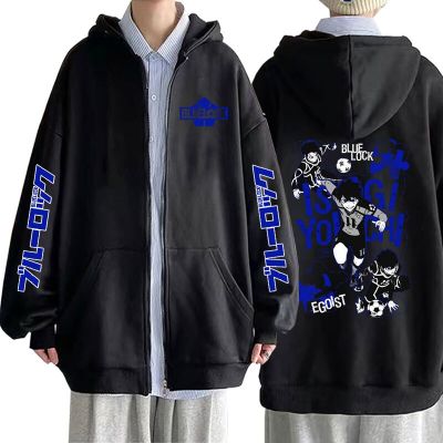 Anime Blue Lock Isagi Yoichi Zipper Hoodie Men Harajuku Zip Up Oversized Hoodies Cardigan Sweatshirts Jacket Unisex Size XS-4XL