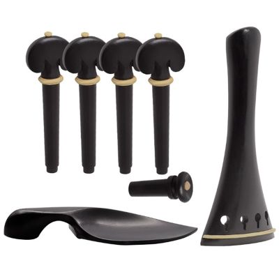 Ebony Wood Violin Pegs Chin Rest Violin Chinrest End Pin Tuner Tailpiece Set 4/4 Violin Parts Accessories