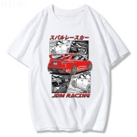 เสื้อยืดสำหรับผู้ชายสีแดง Initial D JDM เสื้อยืดคอกลมแขนลำลองขาสั้นพิมพ์ลายแฟชั่นผ้าคอตตอนฤดูร้อนเสื้อคอกลมแบรนด์2023สำหรับคุณภาพสูง100% ฤดูร้อน