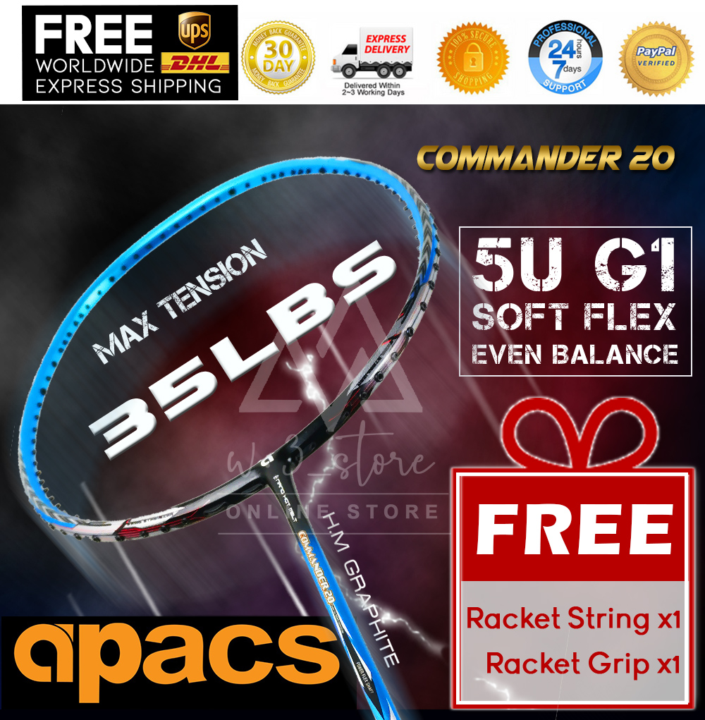 FREE String & Grip APACS Commander 80 Badminton Racquet Racket Made in Japan 