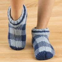 Gingham Women Winter Home Socks Slippers Non-Slip Soft Warm House Slippers Indoor Fluffy Unisex Soft Sole Floor Crochet slippers