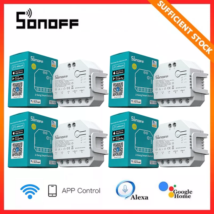 SONOFF DUALR3 Dual R3 Lite Smart Wifi Curtain Switch for Electric Motorized  Roller Shutter Control Work with Alexa Google Home
