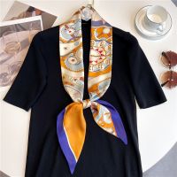 【CC】✚  Luxury Print Silk Neck Tie Scarf for Fashion Hair Bands Wrist Kerchief Headscarf Headware