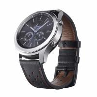 ✙ สำหรับ Samsung Gear S3 Classic สายหนังแท้เปลี่ยนหัวเข็มขัดสายคล้องข้อมือสำหรับ Samsung Gear S3 Frontier วง 22 มม