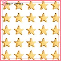 LUCKY HAIRACC 500Pcs กว้าง6มม. ลูกปัดคั่นรูปดาว ยาว6มม. พลาสติก. ลูกปัดสีทองรูเล็ก ส่องแสงระยิบระยับ รู: 1.5mm เครื่องประดับลูกปัดลูกปัด สาวๆ