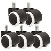 Set of 5 Office Chair Roller Caster Wheels Universal Type 11mm*22mm Black&amp;white