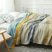 Multicolor Blankets Summer Pure Cotton Gauze Plaid Floral Leaves Throw Blanket Double Bed Quilts Bedspread On The Bed 200*230cm