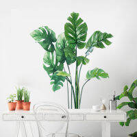 【คลังสินค้าพร้อม】 Tropical Leaves Plant สติ๊กเกอร์ติดผนังรูปลอกสำหรับห้องนั่งเล่นที่บ้าน Nursery Decor Art Mural