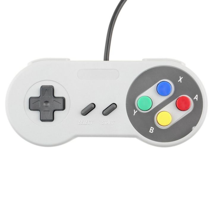 จอยสติ๊กคอนโทรลเลอร์เกมเกมแพดซูเปอร์-usb-แบบมีสาย4ปุ่มสำหรับเกม-nintendo-snes-พอร์ตคอมพิวเตอร์แบบมินิจอยสติ๊กควบคุมคอมพิวเตอร์-mac