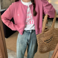 Spot parcel post Cute Youth-Looking Style Short Sweater Coat Female Raspberry Color Sweater Female 2023 Autumn and Winter New Western Style Slimming