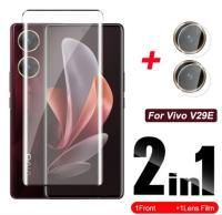 ฟิล์มกันรอยหน้าจอแบบโค้งทุกด้านแบบ2 In 1สำหรับ Vivo V29 Pro Lite V29E V29Lite VIVOV29กระจกนิรภัยเทมเปอร์2023 5กรัมฟิล์มชัดเจนแบบ HD เคสปกป้องโทรศัพท์ฟิล์มเลนส์เคสกระจกฟิล์มติดโทรศัพท์