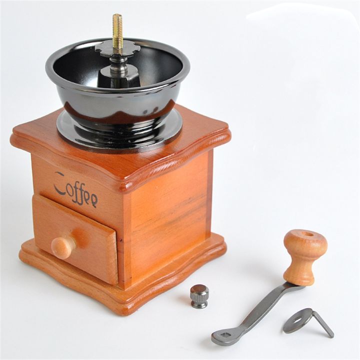 hot-new-เครื่องบดกาแฟไม้คลาสสิก-hand-stainless-steelcoffee-spiceburr-mill-พร้อม-high-qualitymillston