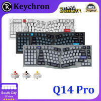 Keychron Q14 Pro คีย์บอร์ดดิจิทัลอลิซโหมดบลูทูธคู่คีย์บอร์ดแบบกลไกปะเก็นออกแบบได้ตามต้องการ