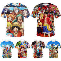 One Piece Mens Short Sleeve  Anime Short Sleeve  Pirate King Summer Mens Short Sleeve T-shirt