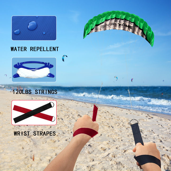 operacwwartnew-high-quality-2-5m-green-dual-line-parafoil-kite-withflying-toolspower-id-sailing-kitesurf-rainbow-sports-beach