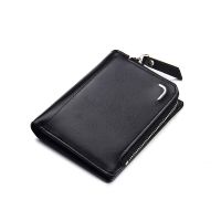 Fashion Small Purse Mens PU Leather Wallet RFID Blocking Mini Wallet Male Card Holder Zipper Coin Purse Mans Clutch Wallet