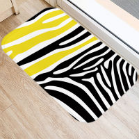 Geometric Yellow Zebra Deer Pattern Kitchen Entrance 40*60cm Door Mat Coral Velvet Carpet Rubber Indoor Floor Mats Rug 48071