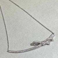 High Quality Xiaoxiangfeng Large Bowknot Necklace Womens s925 Sterling Silver Chain