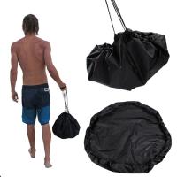 【XX】Saco de praia impermeável para esportes Esteira de poliéster Terno de mergulho de surf Armazenamento Black Carry Pack Bolsa de roupa de mergulho A