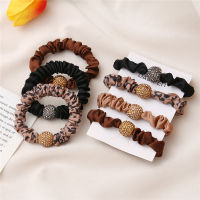 1-4ชิ้น/ถุงยืดหยุ่นสีผสมเสือดาวพิมพ์ผมเชือก Rhinestone บอลยาง Scrunchies สำหรับผู้หญิงสาวผู้ถือผมหางม้าอุปกรณ์เสริมผม