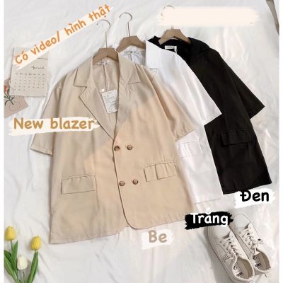 Blazer - Cool Wide Sleeveless Vest - 1 Plain Layer Outer Jacket - Plain Black, White Brown Tone