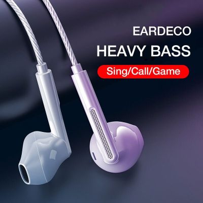 EARDECO Headphone Headset with Mic Wired Headphones Heavy Bass In Ear Stereo Mobile Earphone Earbuds Wire Game Phone Earphones