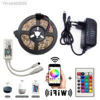 ✇♕♨ WiFi Led Strip Light SMD 5050 60led 2835 RGB Led Stripe DiodeTape DC12V Flexible RGB LED Strip Ribbon Diode with WiFi Controller