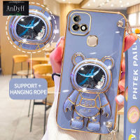 AnDyH Casing For infinix Smart 5 Pro Hot 10i Phone Case Cute 3D Starry Sky Astronaut Desk Holder with lanyard