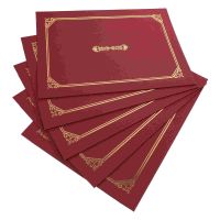 5 Pcs Black Folders Honor Certificate Cover Diploma Paper Covers A4 Holder Award Classic Protective Staff