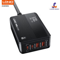 หัวชาร์จเร็ว LDNIO รุ่น A4808Q กำลังไฟ 65W PD Type-C+QC3.0 ช่องชาร์จ C2+USB2 ที่ชาร์จเดสก์ท็อปมือถือได้อย่างรวดเร็ว